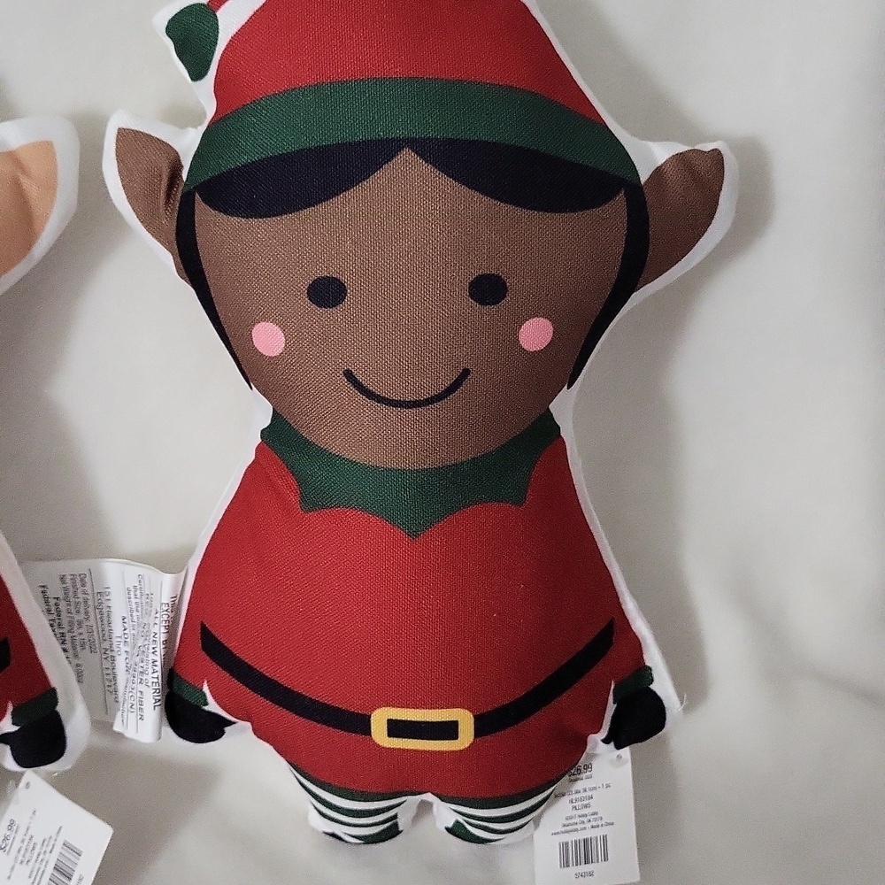 Set Of 2 Festive Elf Plush Pillows - Picture 5 of 9